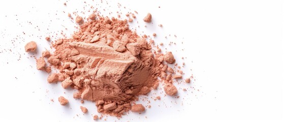 A pile of powder on a white background