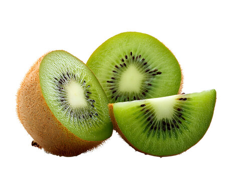 Sliced kiwi fruits set off against a PNG backdrop 