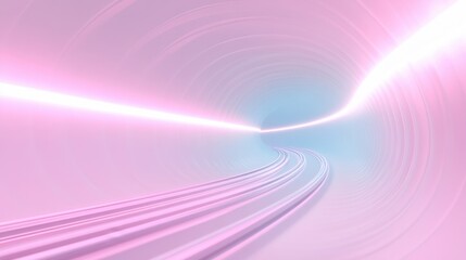 A pink tunnel with a white line running through it