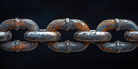 A Close-Up of a Rusty Metal Chain
