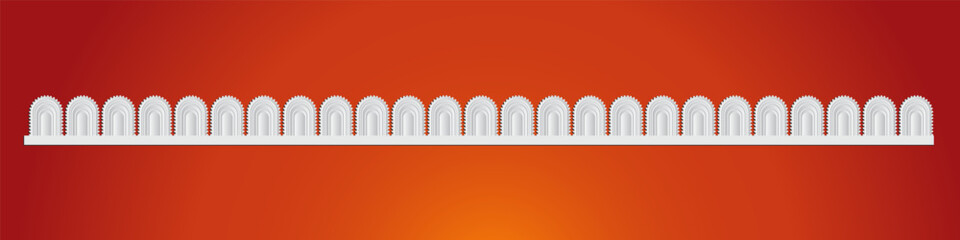 Durga Puja Banner with Arch, Decorative Frame, and Festive Border Featuring Goddess Durga. Includes Happy Durga Puja and Sale Promotion. Ideal for Navratri, Ganesh Chaturthi, and Saraswati Celebration