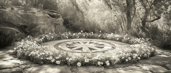 Fototapeta premium Medicine Wheel Healing Garden Native American Spirituality Religion Spiritual Symbol
