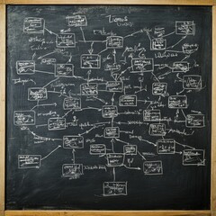 Chaotic Organizational Decision Tree on Chalkboard