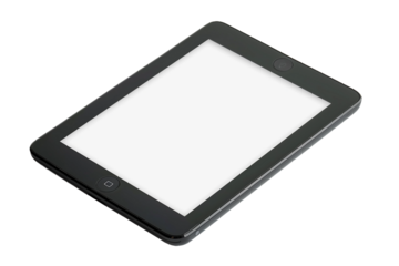 Sleek Tablet Device with Blank Display Area Isolated on Transparent Background