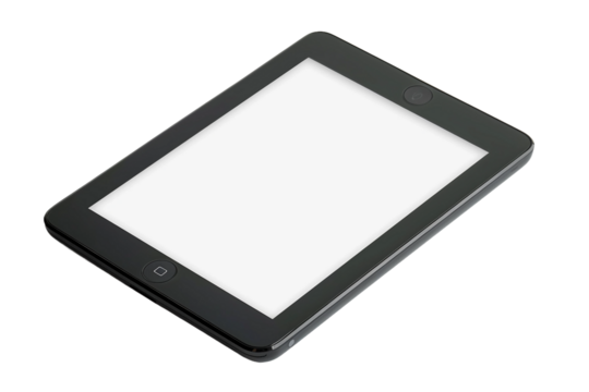 Sleek Tablet Device with Blank Display Area Isolated on Transparent Background