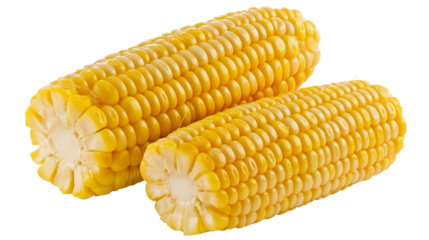Boiled corn cobs.