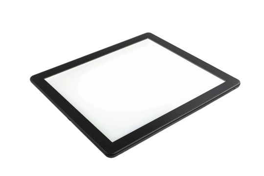High-Resolution Touchscreen Tablet with Clear Blank Screen Isolated on Transparent Background