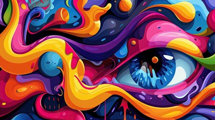 Obraz premium Monster Wallpaper illustration for full print t-shirt design, web background or for poster.