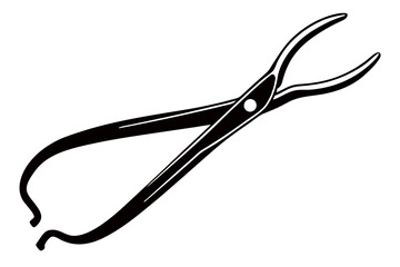 Dental Forceps on a White Background art vector illustration