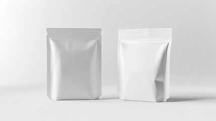 White Blank Stand Up Pouch Packaging Mockup.