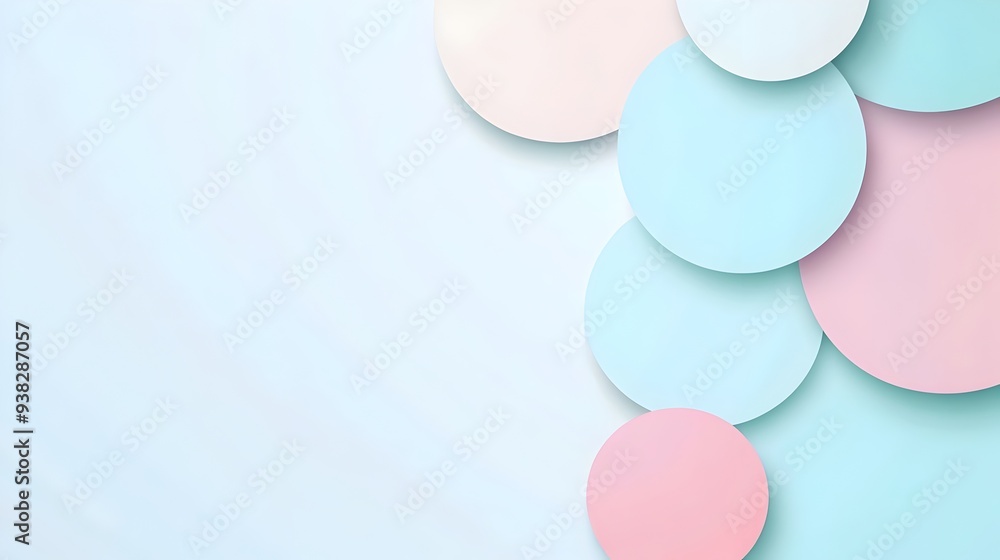 Poster minimalist pastel colored overlapping circles abstract background perfect for creating elegant and m