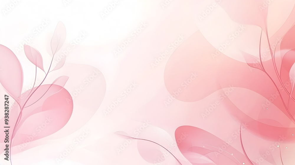 Poster soft pink hued minimalistic abstract shapes suitable for presentation slides and digital design need