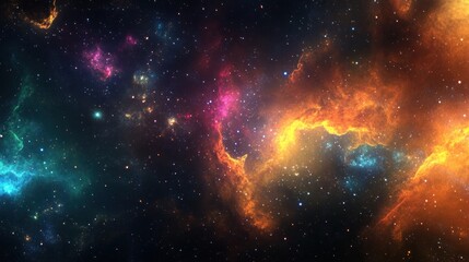 Fototapeta premium Cosmic Nebula with Vibrant Colors