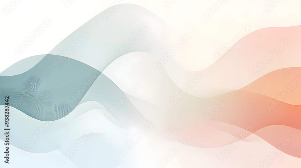 Poster elegant and minimalist background with soft muted colors and light flowing waves perfect for present