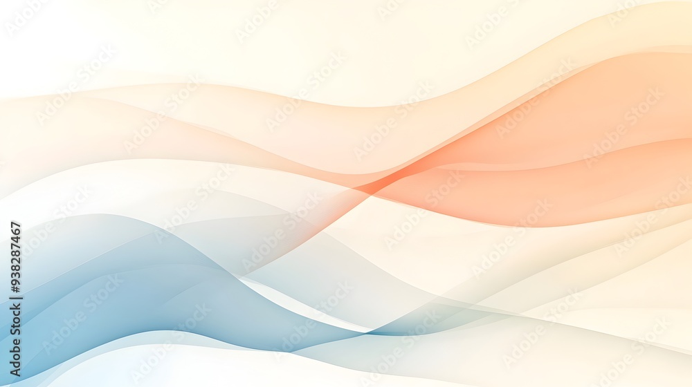 Poster a minimalistic background featuring a soothing palette of soft muted colors and delicate flowing wav