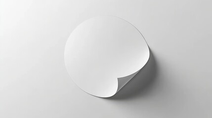 White Circle Sticker Mockup with Peeling Corner.