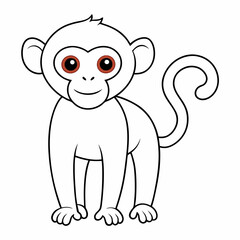 White Monkey with Blue Sky Background art vector illustration