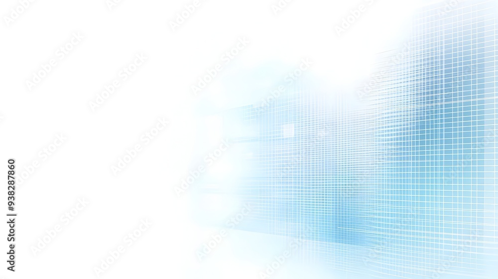 Poster stylish and clean background featuring a simple white canvas with a faint grid pattern and light blu