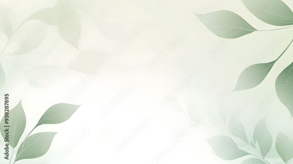 Poster a background featuring a soft green gradient and simple leaf patterns creating a clean and eco frien
