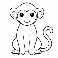 White Monkey with Blue Sky Background art vector illustration