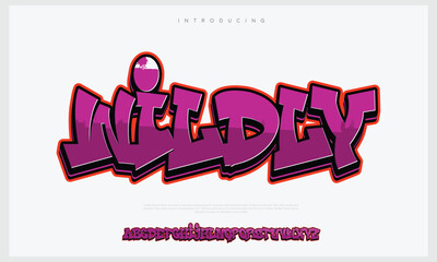 Vector retro Bubble gum bold font design, alphabet, typeface, typography. Vector illustration Graffiti bubble shaped alphabet set.