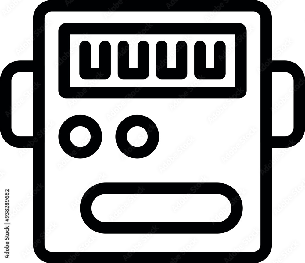 Poster simple radio icon with signal strength indicator and buttons, representing a concept of listening to