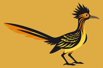 Greater roadrunner silhouette vector illustration. male roadrunner