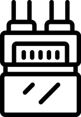 Simple icon of an electric fuse box protecting an electrical circuit, avoiding a short circuit