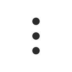 Three dots more menu black web illustration isolated on white background. Vector icon in flat style.