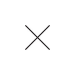 X cancel cross meaning negative black illustration isolated on white background. Vector icon in flat style