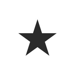 Five points black star concept illustration isolated on white background. Vector icon in flat style.