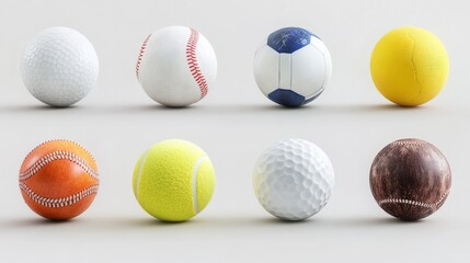 Collection of Different Balls for Sports and Games.
