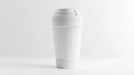 White Plastic Shaker Bottle Mockup.