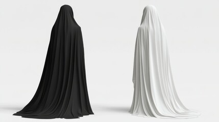 Black and White Draped Fabric.