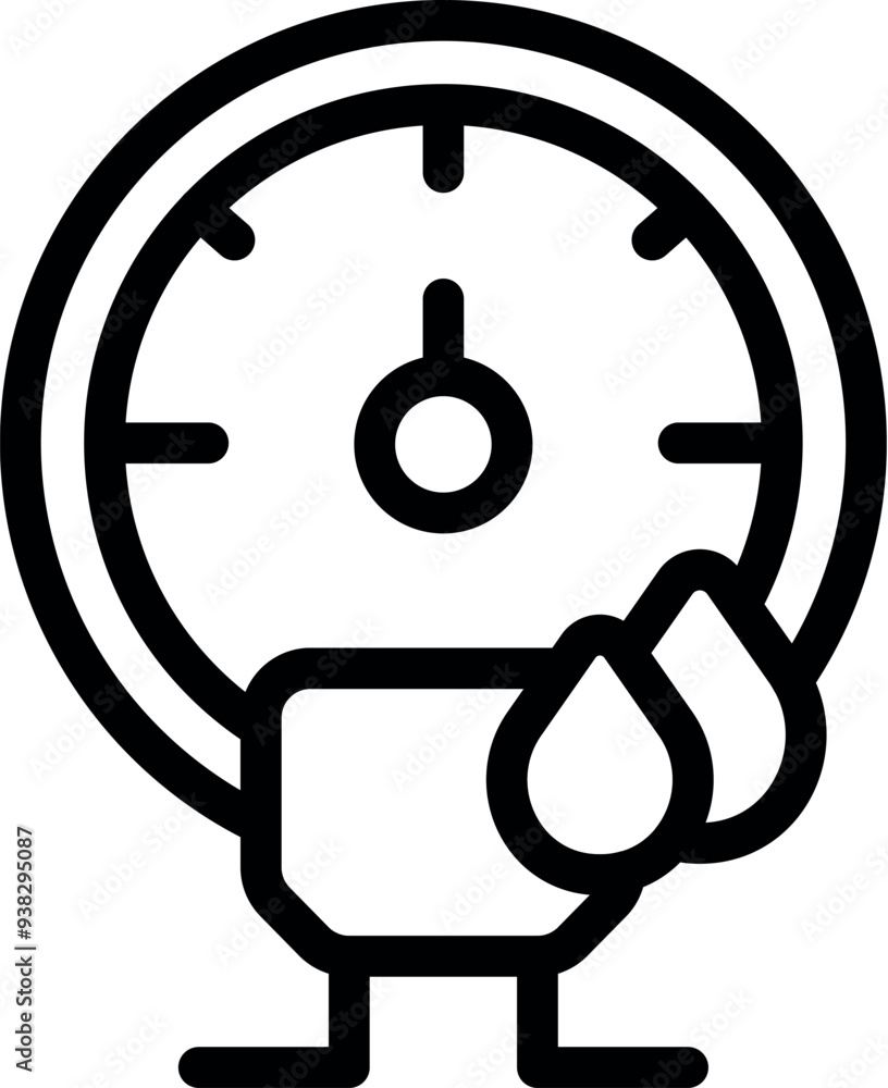 Poster simple vector showing water consumption being measured with a meter