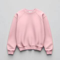 A soft pink sweatshirt mockup with a classic fit, perfect for casual wear or layering. 