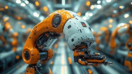 Industrial Robot Arm in a Manufacturing Facility