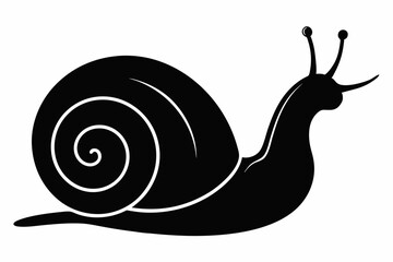 Snail silhouette vector, Snail icon
