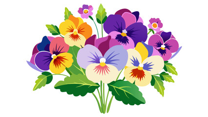 illustration of flower, Pansy flower isolated on white background, Pansy illustration, Pansy flower vector