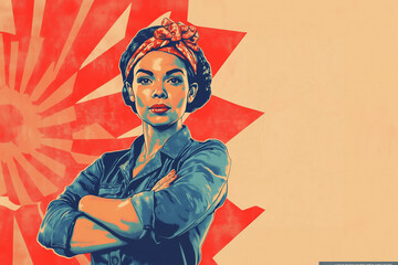 Vote for democracy Black Rosie the Riveter American patriotic wallpaper background