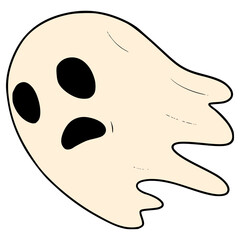ghost illustration hand drawn isolated vector