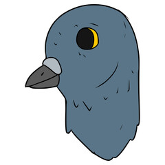 pigeons head illustration hand drawn isolated vector