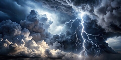 Black storm clouds with lightning and smoke swirling at a tilted angle, storm, ominous, powerful, turbulent, weather, bolt, thunder, electric, dark, clouds, stormy, lightning, dramatic