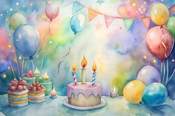 birthday cake with candles