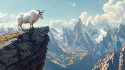 Mountain Goat on a Cliff