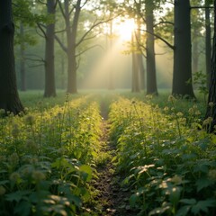 Obraz premium morning in the forest