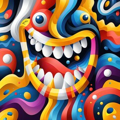 Obraz premium Monster Wallpaper illustration for full print t-shirt design, web background or for poster.