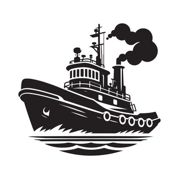 recommend clip art: Tugboat Silhouette Vector Illustrations – Perfect for Maritime Designs