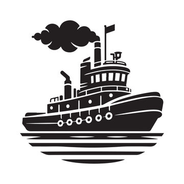 recommend clip art: Tugboat Silhouette Vector Illustrations – Perfect for Maritime Designs