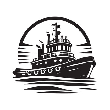 recommend clip art: Tugboat Silhouette Vector Illustrations – Perfect for Maritime Designs
